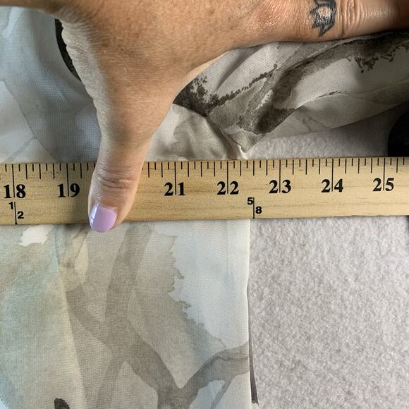 Womens Abstract Floral Top Sz L Flowy Asymmetrical Studded Artsy Layered Flare - Picture 7 of 14